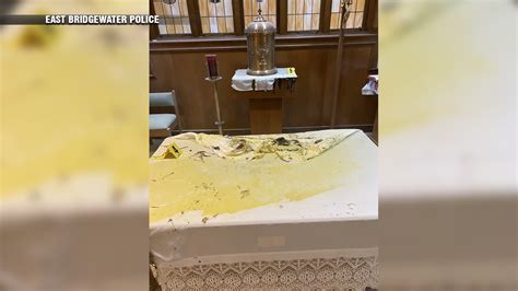 Police investigating after bible, altar burned at vandalized East Bridgewater church